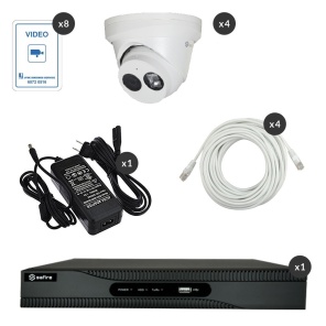 Komplet 4MP IP Videoovervågning Pakke Med 4 Turret Overvågningskamera