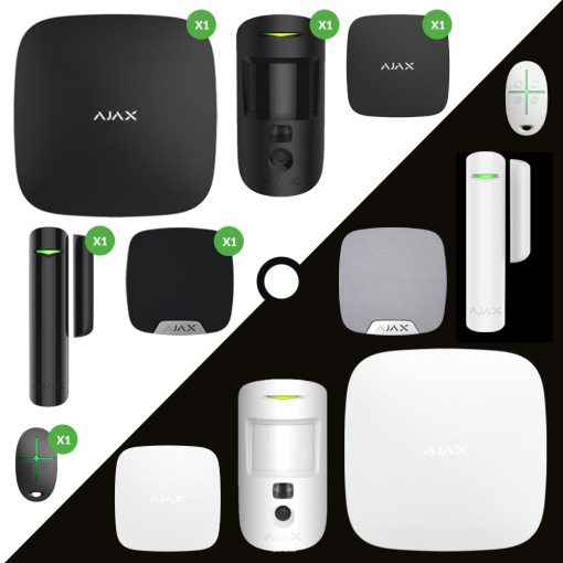 Trådløs Ajax alarm med kamera og vandskadedetektor