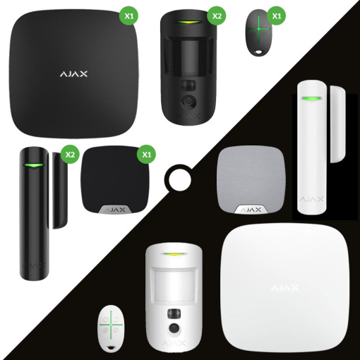 Trådløs Ajax alarm med kamera til villa / parcelhus