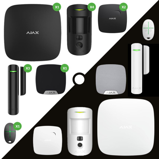 Trådløs Ajax alarm med kamera / røgalarm til stor villa