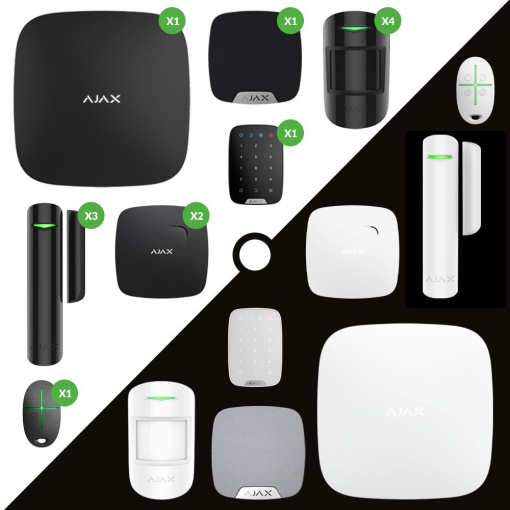 Trådløs Ajax alarm med røgalarmer stor villa / parcelhus