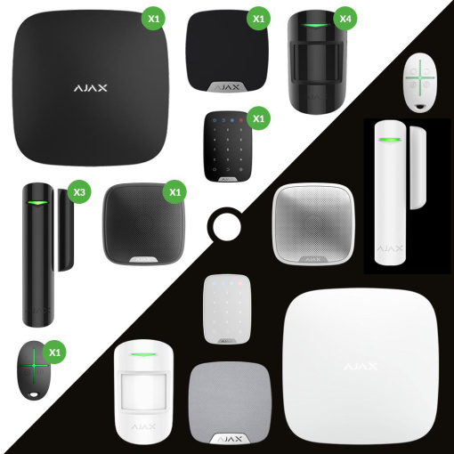 Trådløs Ajax Alarmpakke med udvendig sirene til stor villa