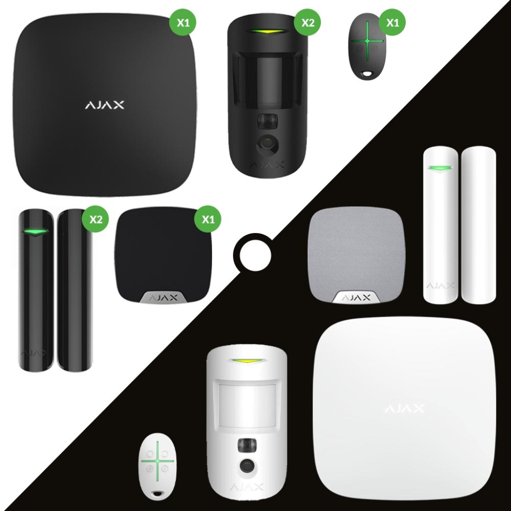 Trådløs Ajax alarm med kamera til villa / parcelhus