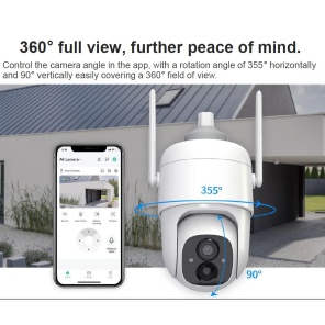 Trådløs PTZ Kamera 3MP Med Batteri Og Solcelle Vicohome - Billede 2